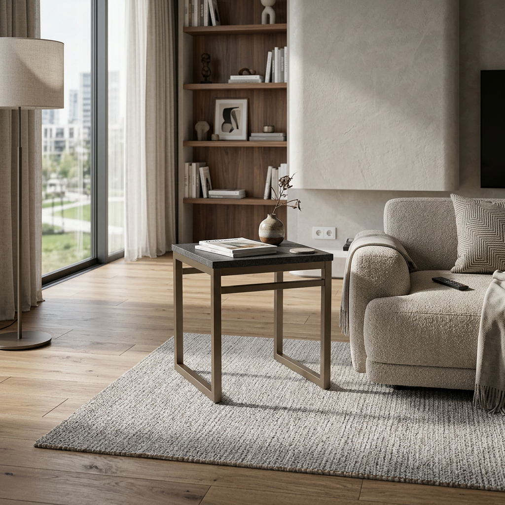 Crawford End Table - Basalt/Sugar Bronze