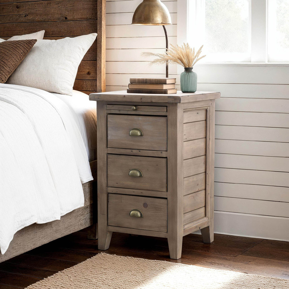 Irish Coast 3 Drawer Nightstand - Sundried