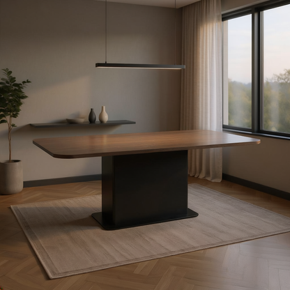 Lucarelli Dining Table - Black Coral/Biscotti