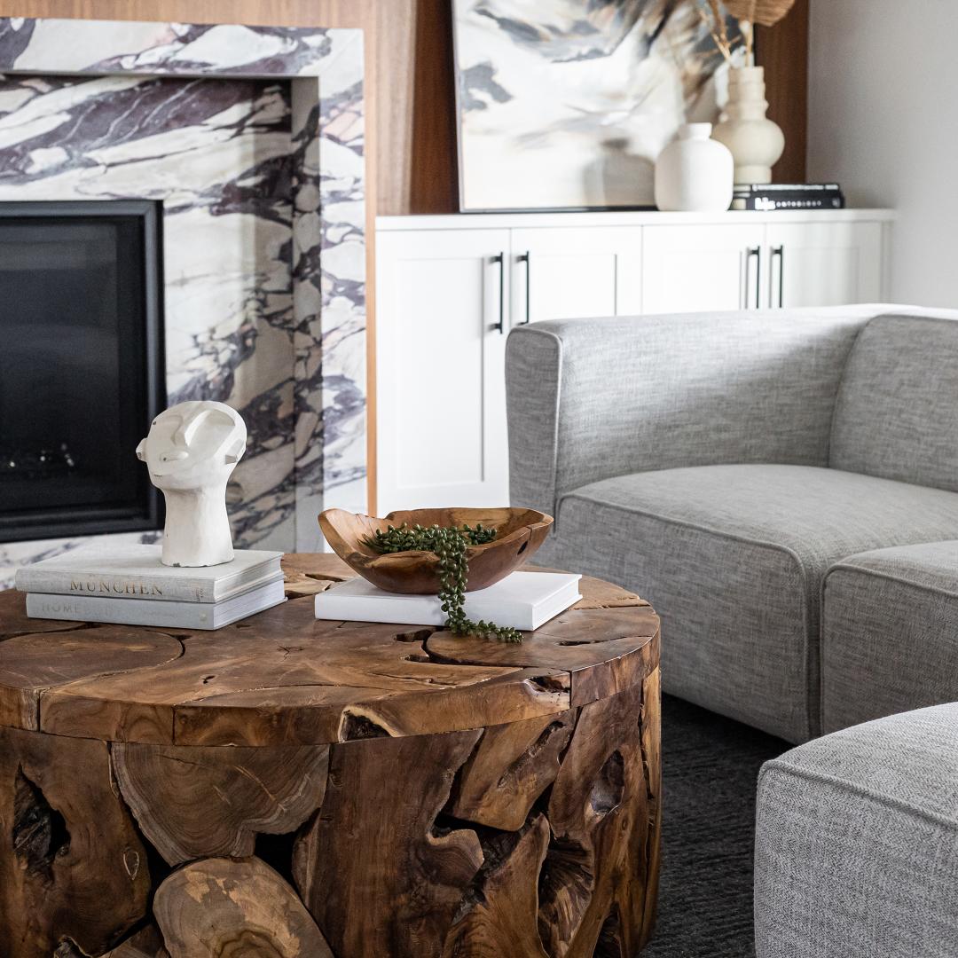 Natura Flow Round Coffee Table - Natural